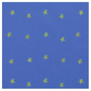 Blauer und gelber Sterne Stoff