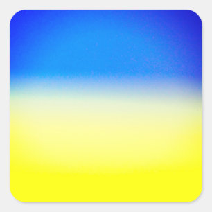 Blauer und gelber strahlender Frieden Ukraine Insp Quadratischer Aufkleber