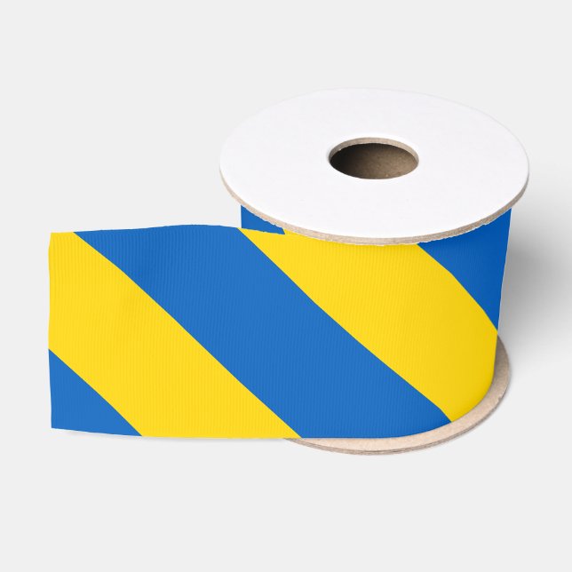 Blauer und gelber Streifen / Farbstreifen Ripsband (Spule)