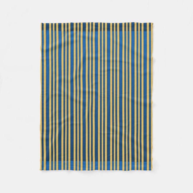 Blauer und gelber Streifen Fleecedecke (Vorderseite)