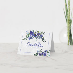Blauer und gelber Wasserfarbenfrohe Hochzeit dank Dankeskarte