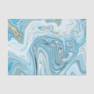 Blauer und Gold-Gatter-Muster 3 Seidenpapier