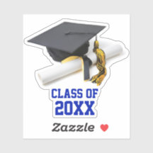 Blauer und Gold-Graduation Cap & Tassel-Klasse