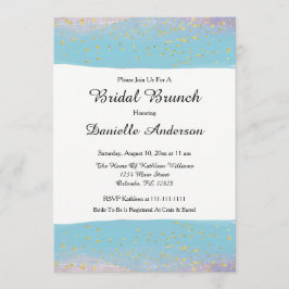 Blauer und goldene Brautdusche Einladung