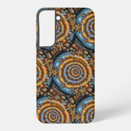 blauer und goldener fraktaler Wirbel Samsung Galaxy Hülle