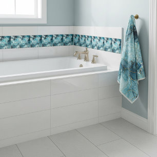 Blauer und goldener glänzender Marmor Fliese