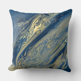 Blauer und goldener Kissen