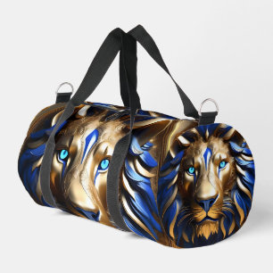 Blauer und goldener Löwenkopf, Duffle Bag