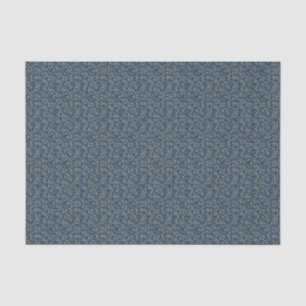 Blauer und goldener Ton Barock Geblüht Dekoupage Seidenpapier