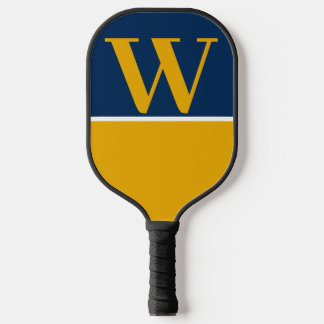 Blauer und goldener Uni Monogram Pickleball Paddel Schläger