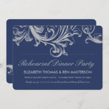 Blauer und graue Probe Abendessen