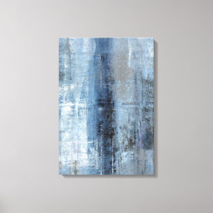 Blauer und grauer abstrakter Kunst-Druck "der Leinwanddruck
