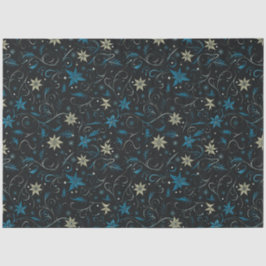 Blauer und grüne Blumen und Weinberge Weihnachten Seidenpapier