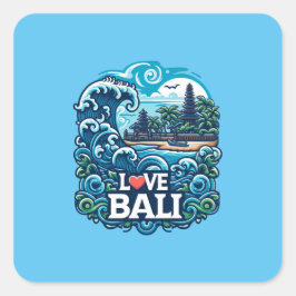 Blauer und grüne Liebe Bali Sticker