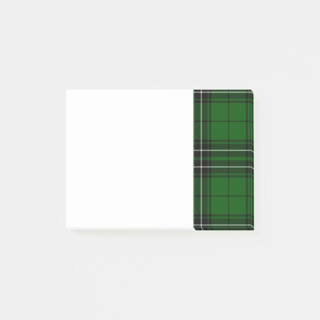 Blauer und grüner Clan MacLean Tartan Post-it Klebezettel (Vorderseite)