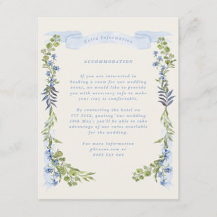blauer und grüner Garten-Kranz Hochzeitskranz Begleitkarte