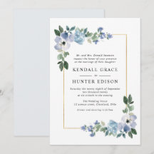Blauer und grüner Rahmen Hochzeit