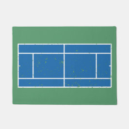 Blauer und grüner Tennisplatz stört Stil Fußmatte