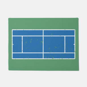 Blauer und grüner Tennisplatz stört Stil Fußmatte