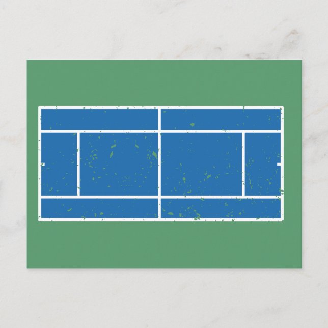 Blauer und grüner Tennisplatz stört Stil Postkarte (Vorderseite)