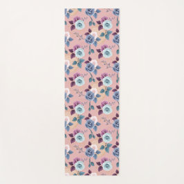 Blauer und Lavendel blühen auf Blüte Yogamatte