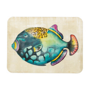 Blauer und Lila Aquarienfisch Magnet