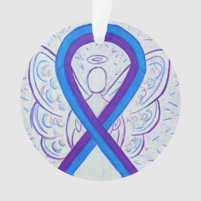 Blauer und Lila Biergarten Ornament (Vorderseite)