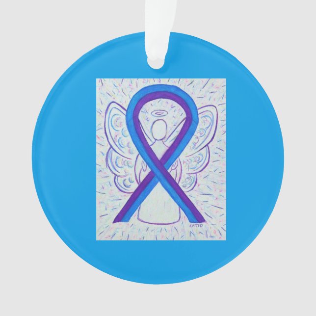 Blauer und Lila Biergarten Ornament (Vorderseite)