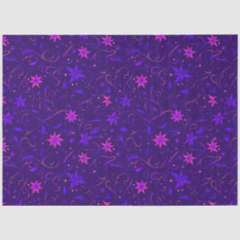 Blauer und Lila Blumen und Weinberge Weihnachten Seidenpapier