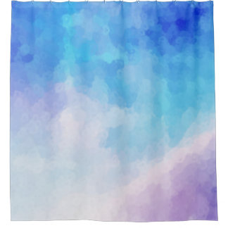 Blauer und Lila Duschvorhang