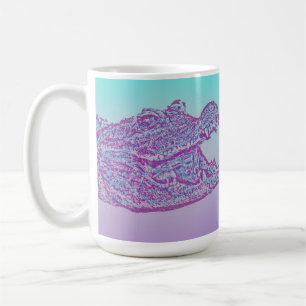 Blauer und Lila Krokodil Kaffeetasse