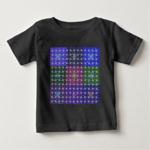 Blauer und Lila Kunstdruck Baby T-shirt