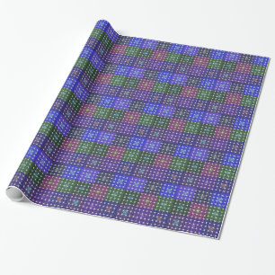 Blauer und Lila Kunstdruck Geschenkpapier