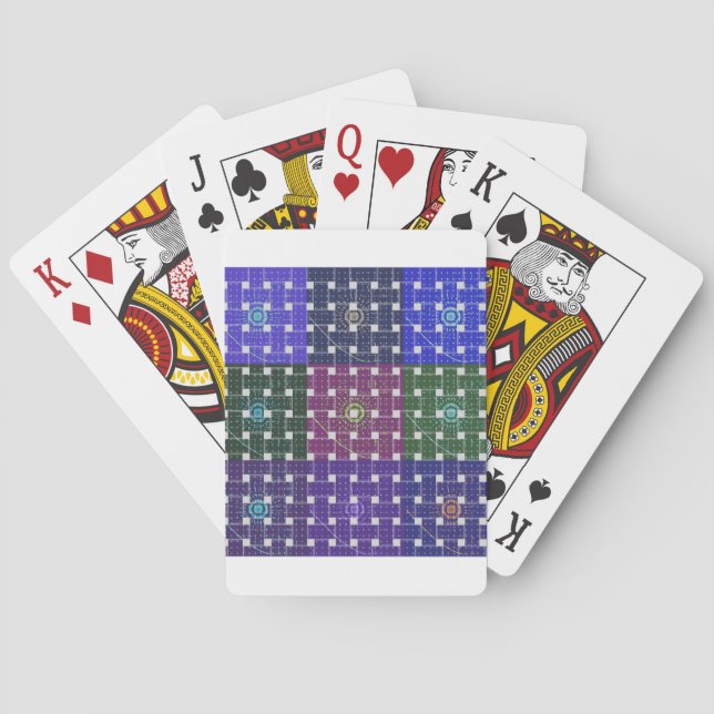 Blauer und Lila Kunstdruck Spielkarten (Rückseite)