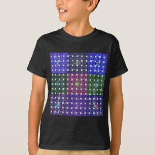 Blauer und Lila Kunstdruck T-Shirt
