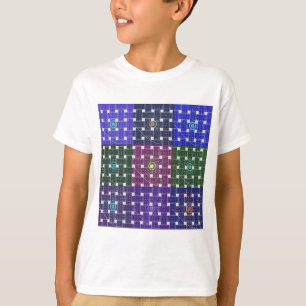 Blauer und Lila Kunstdruck T-Shirt
