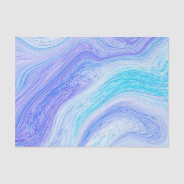 Blauer und Lila Marmor Seidenpapier (Vorderseite)