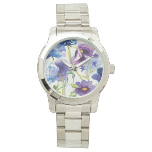 Blauer und lila Mischgarten Armbanduhr