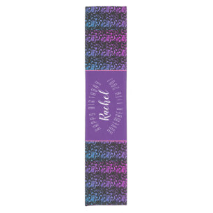 Blauer und Lila Ombre Pebbled Glam Table Runner Kurzer Tischläufer