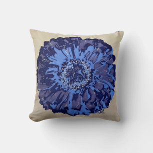 Blauer und Lila Schwanz (Periwinkle) Kissen