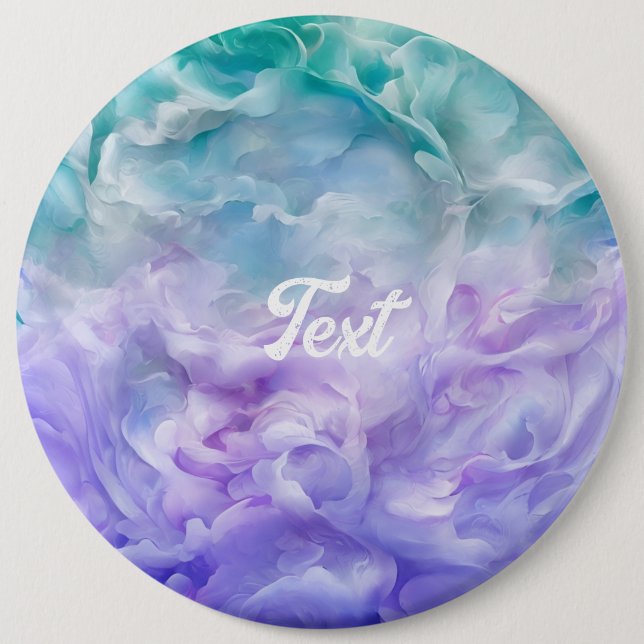 Blauer und lila Wolkenwirbel Button (Vorderseite)