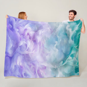 Blauer und lila Wolkenwirbel Fleecedecke