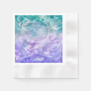 Blauer und lila Wolkenwirbel Serviette