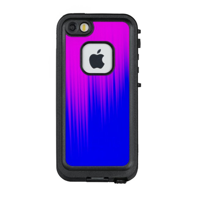Blauer und magentaroter Streifen-Muster-Kasten LifeProof iPhone Hülle (Rückseite)