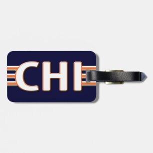 Blauer und orange Gepäckanhänger Chicagos