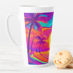 Blauer und orangefarbener Sonnenuntergang Milchtasse