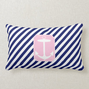 Blauer und rosa Anker Lendenkissen