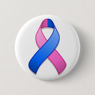 Blauer und rosa Bewusstseins-Band-Knopf Button