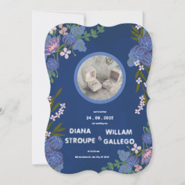 Blauer und rosa Blumen Moderne klassische Hochzeit