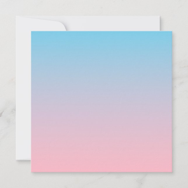 Blauer und rosa Farbverlauf Dankeskarte (Vorderseite)